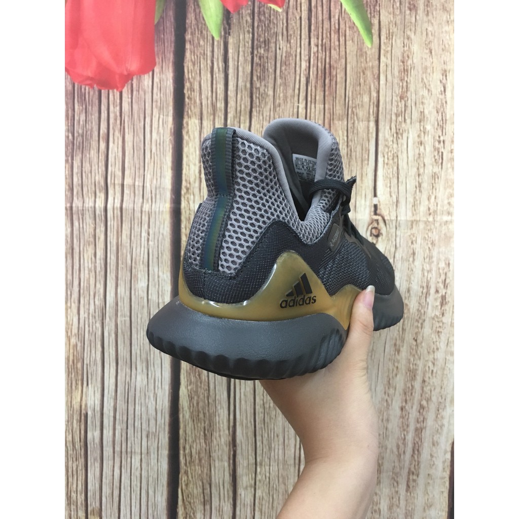 Giày thể thao sneaker Alphabounce xám gót vàng bản trung Hot trend