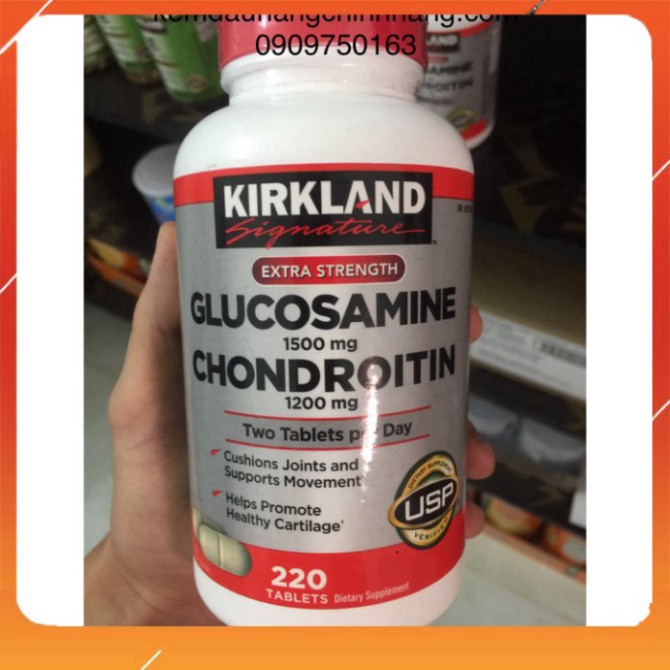 SIÊU RẺ RẺ Viên uống bổ khớp Glucosamine 1500mg & chondroitin 1200mg 220 viên - Glucosamin Kirkland #