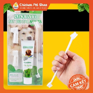 (SALE) Bộ Bàn Chải & Kem Đánh Răng Chó Mèo Arquivet