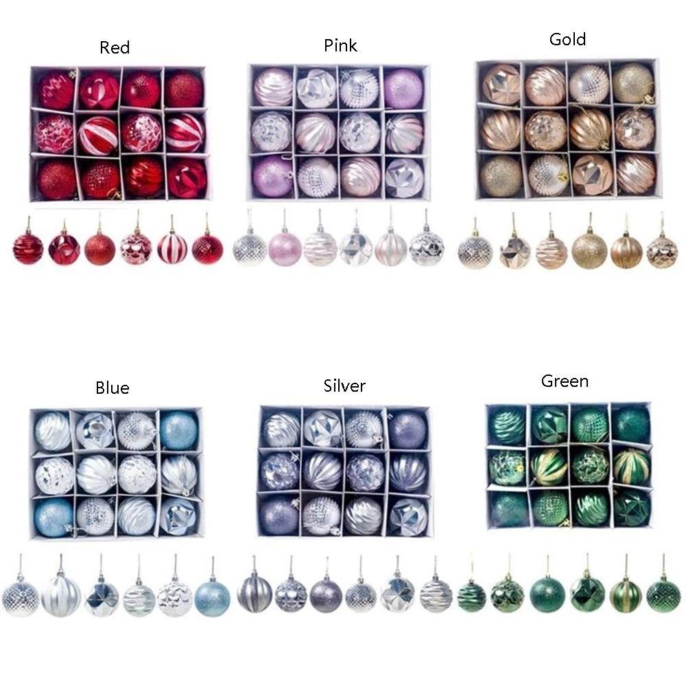 Set 12 Quả Châu 6cm 12 Trái Châu Trang Trí Cây Thông Giáng Sinh Năm Mới