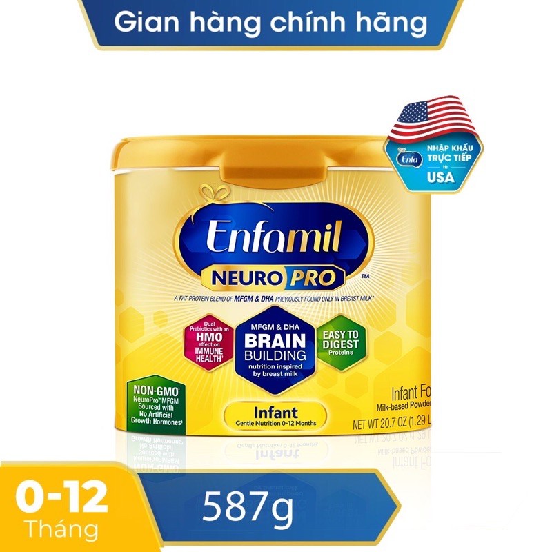 Hộp Sữa Bột Enfamil Neuro Pro 587g Hộp Nhựa &amp; hộp mini