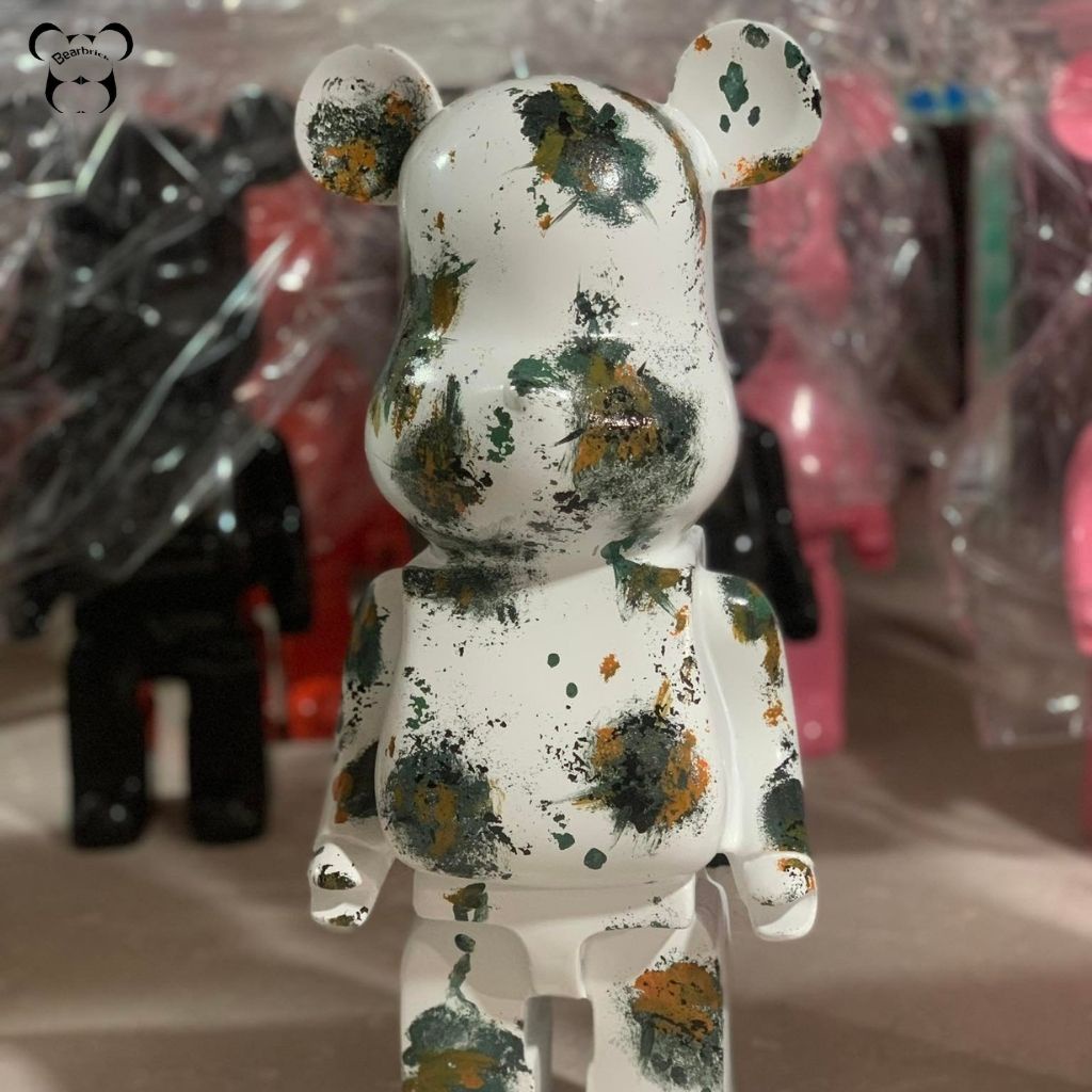 Bearbrick, gấu bearbrick 50cm cỡ vừa, mẫu lá mùa thu màu sắc, chất liệu nhựa và thạch cao - Chin Official Store