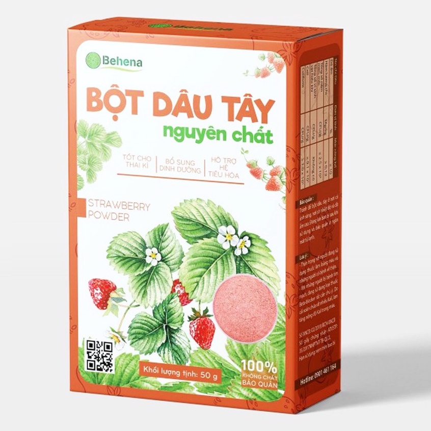 BỘT DÂU TÂY – Giúp tăng cường hệ miễn dịch, chế biến đồ uống, bánh kẹo (50g)