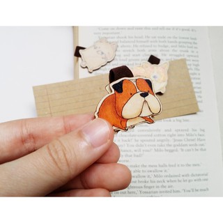 Set 3 Bookmark Gỗ Nam Châm Chó Corgi