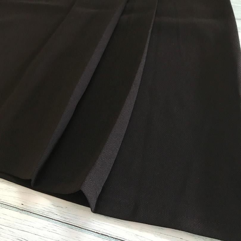 Chân váy xếp ly dài công sở phối 3 cúc - chất vải tuyết mưa dày dặn - Màu Đen - Kem - Trắng | BigBuy360 - bigbuy360.vn