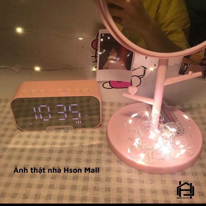 Loa bluetooth mini G10 cao cấp, kiêm đồng hồ báo thức ,nghe đài FM, màn hình tráng gương hiển thị đèn led - BH 1 đổi 1