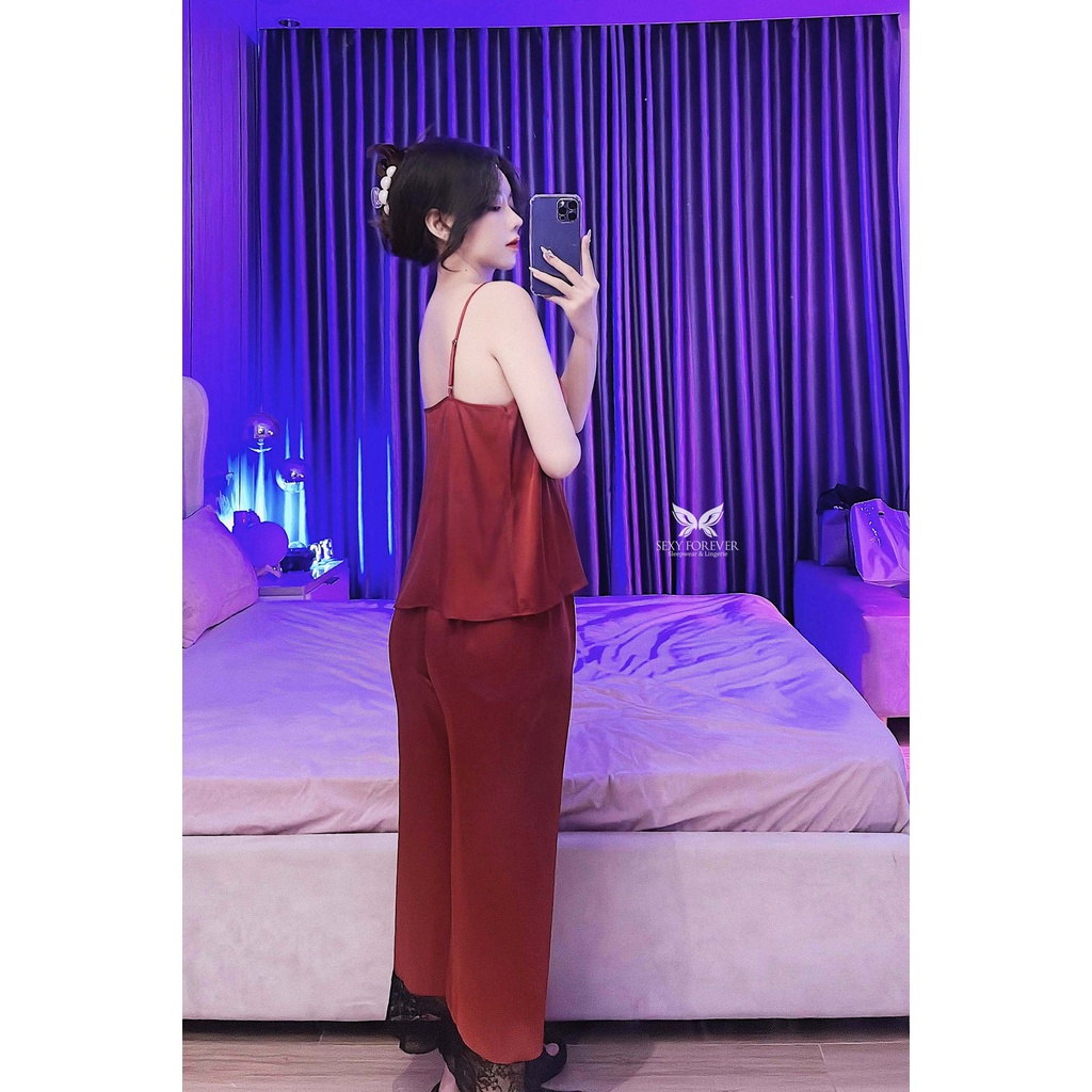 Sexy Forever Đồ Bộ Ngủ quần dài phối ren Camellie