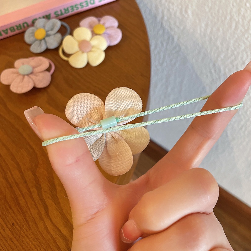 Dây Cột Tóc Cao Su Đính Hoa Nhiều Màu Sắc Phong Cách Hàn Quốc Dễ Thương Cho Nữ
