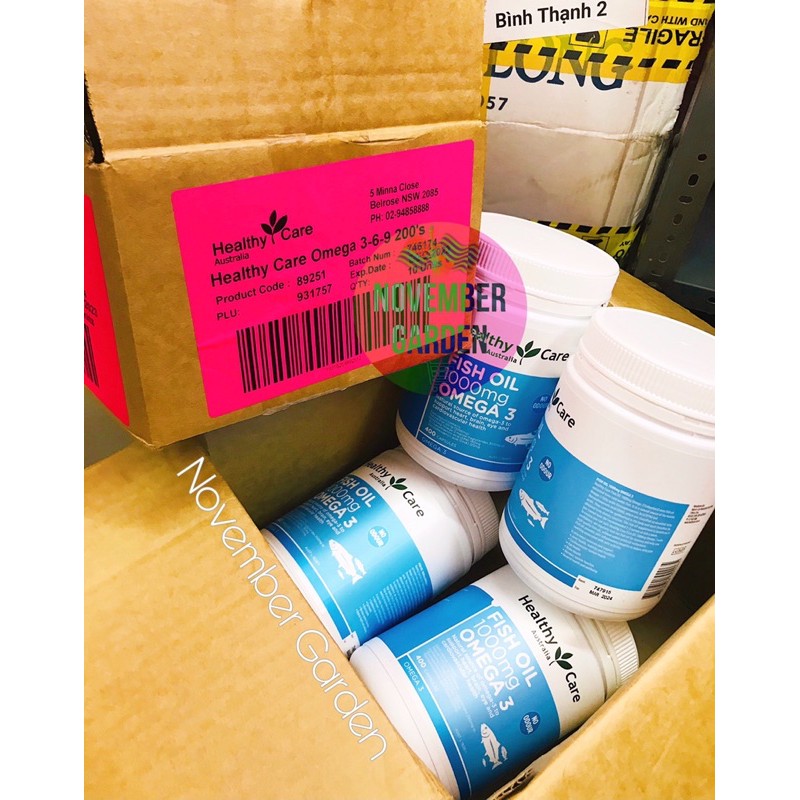 (Tem Air Úc Date 2/24) Viên uống dầu cá Fish Oil Healthy Care Omega-3 1000mg hộp 400 viên | BigBuy360 - bigbuy360.vn