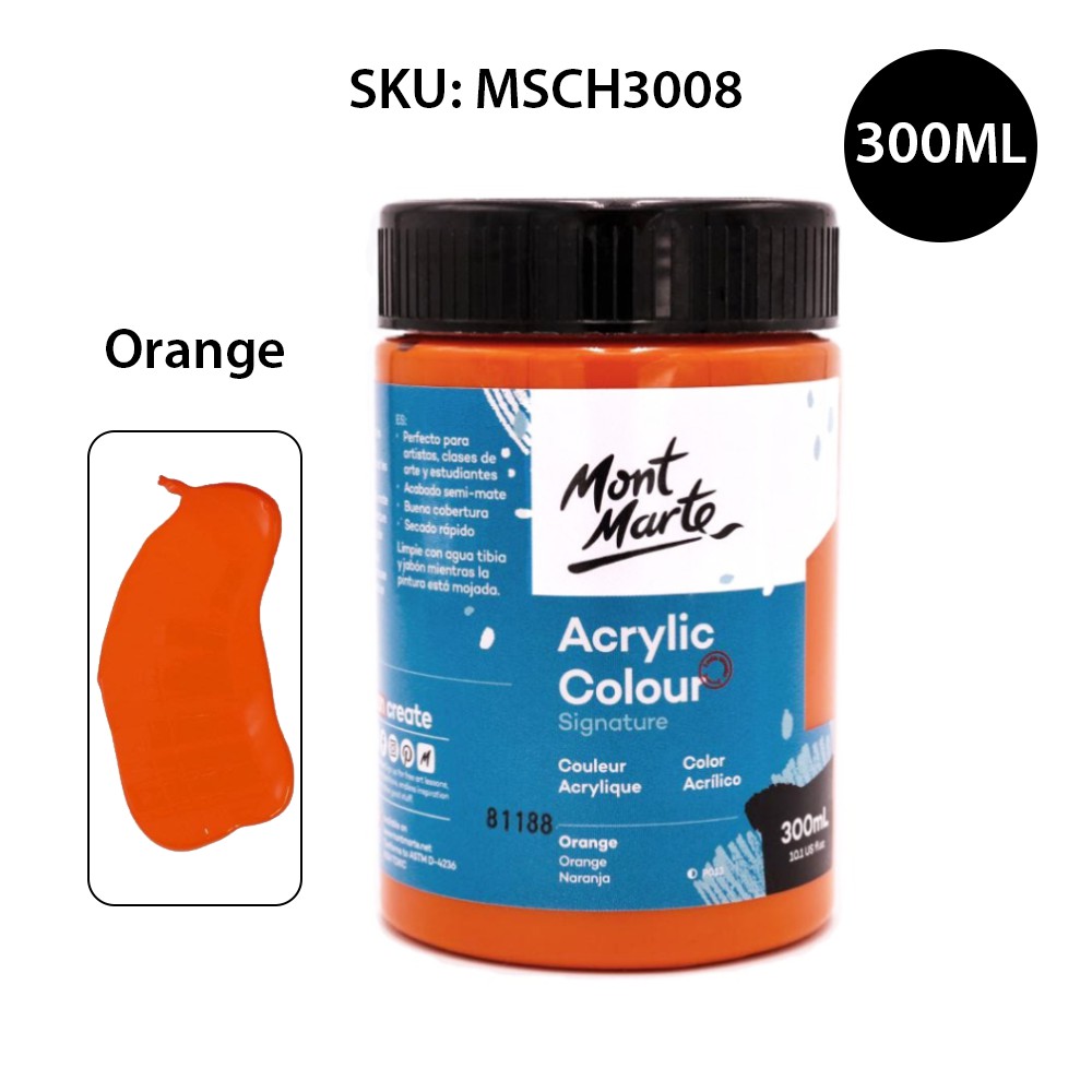 Tông Vàng, Cam - Màu Acrylic Mont Marte 300ml - Acrylic Colour Paint Signature 300ml (10.1oz)