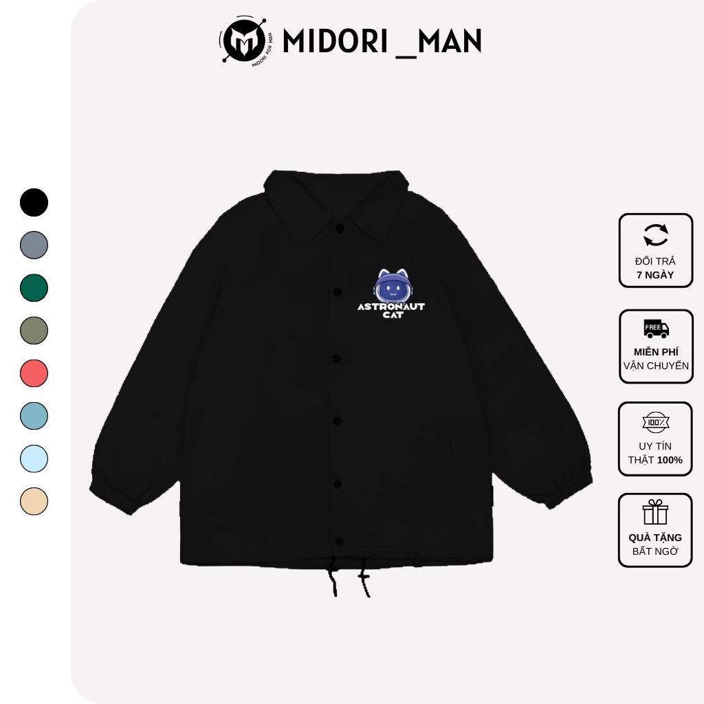 Áo khoác dù form rộng nam nữ đi học chống nắng đẹp bomber hoodie sweater local brand Chính Hãng Midori for Man