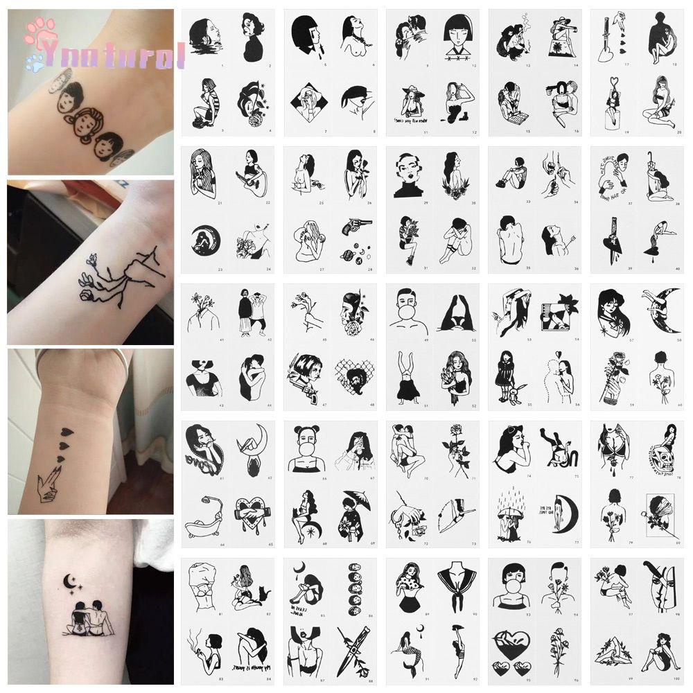 Set 100 hình xăm dán tạm thời chống nước unisex