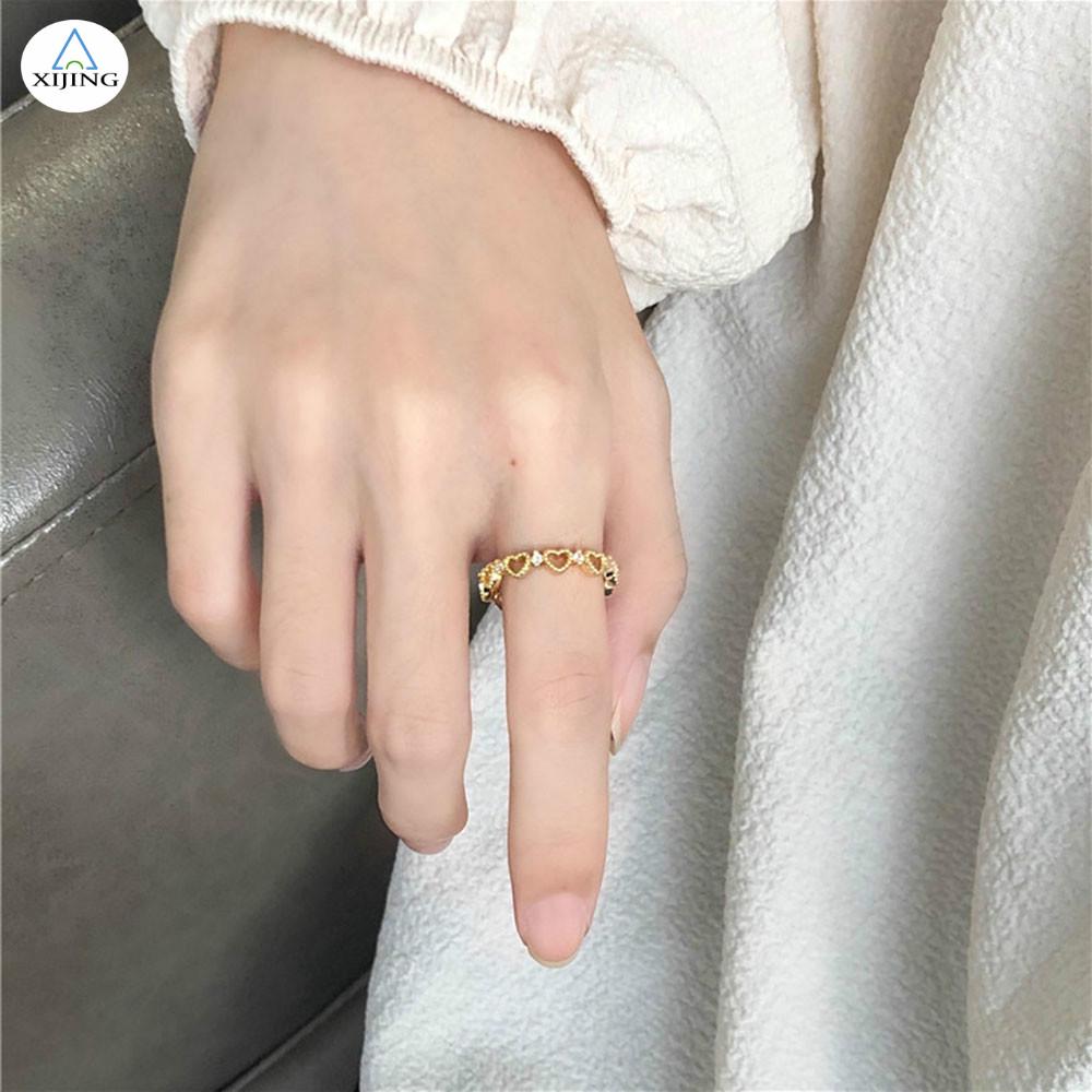 Nhẫn Đeo Tay Thiết Kế Hình Trái Tim Dễ Thương Dành Cho Nữ