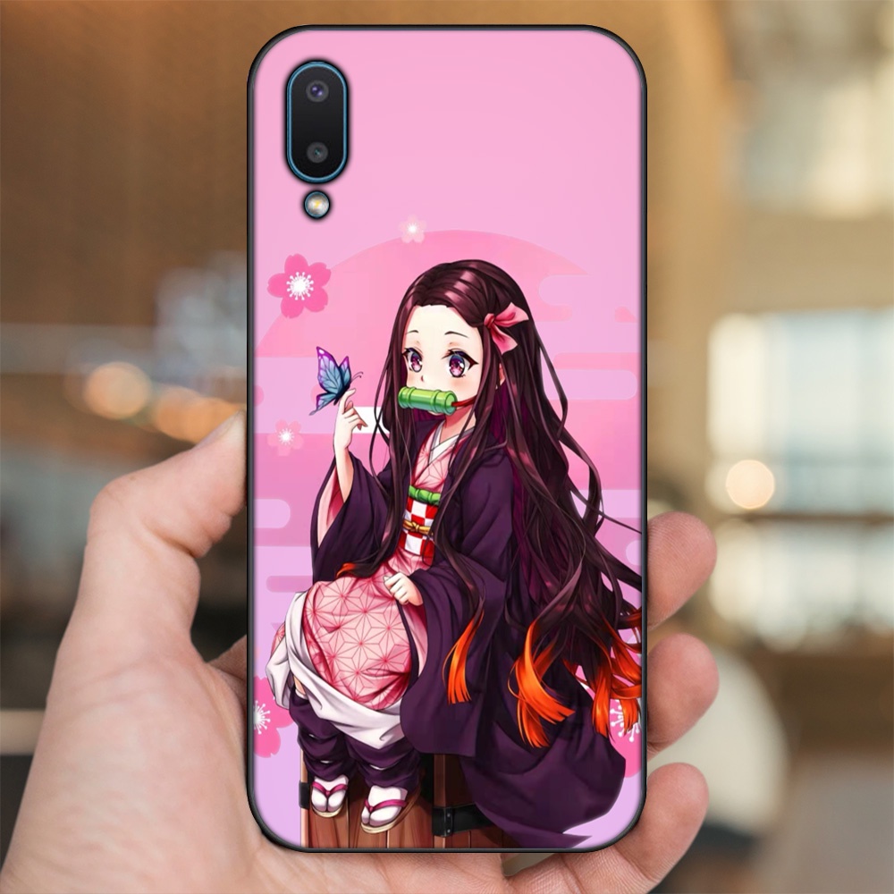 Ốp lưng Samsung A02 viền đen in hình Nezuko Kimetsu no Yaiba
