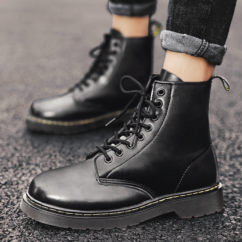 Size 35-48 Dr. Giày Bốt Martin Bằng Da Thật Chống Trượt Chống Thấm Nước Phong Cách Công Sở Thời Trang Cho Cặp Đôi