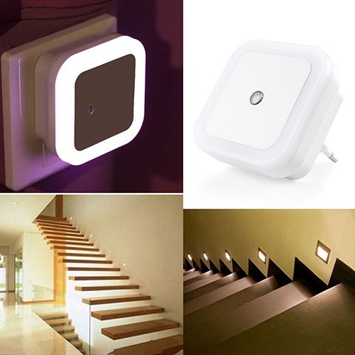 Đèn ngủ LED tự động có giắc cắm tường cảm biến bóng tối tiết kiệm năng lượng O18