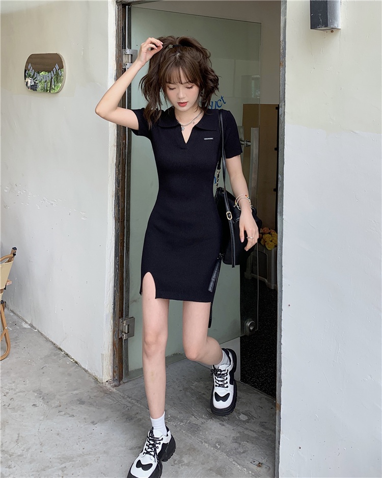 Đầm Dệt Kim Cổ Bẻ Phong Cách Mùa Hè Mới 52820