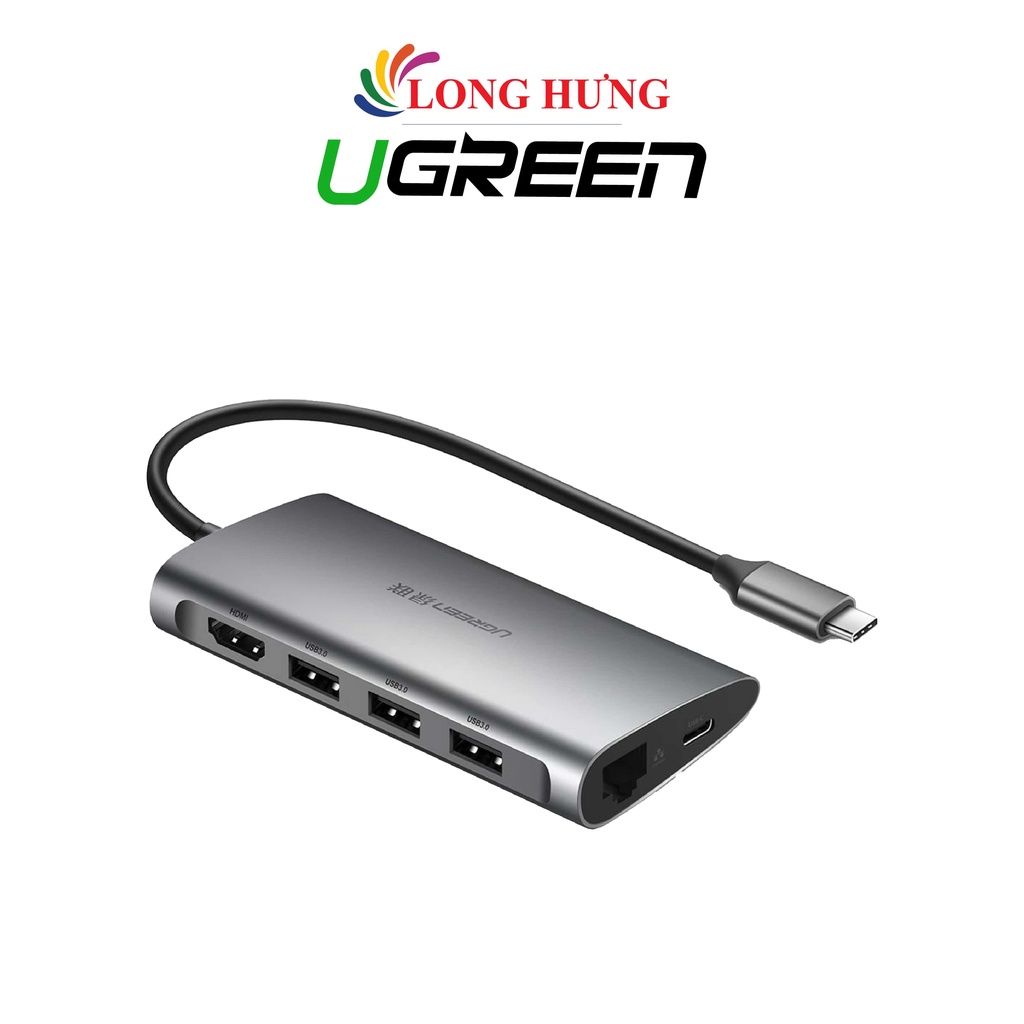 Cổng chuyển đổi Ugreen 8-in-1 USB-C Multifunctional Adapter CM121 50538 - Hàng chính hãng