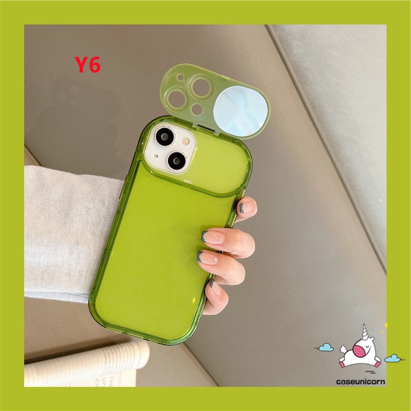 Ốp Điện Thoại Nắp Lật Mặt Gương Màu Trơn Kiêm Giá Đỡ Cho IPhone 14 Pro Max 14 Plus 12 13 Pro Max 13Pro 14Pro 12Pro Max