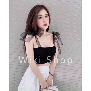 Áo hai dây voan tơ nữ cách điệu - áo hai dây sexy nữ tính freesize (Sỉ từ 5sp bất kì)