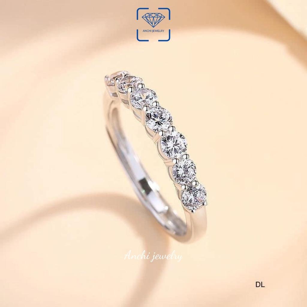Nhẫn nữ bạc ta đính đá cầu vồng - Anchi jewelry