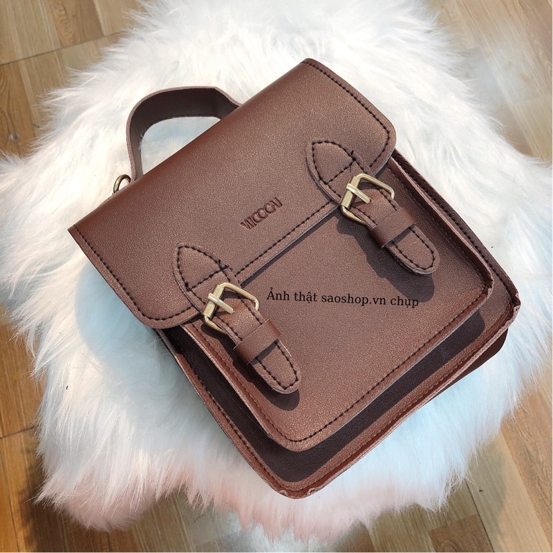 Balo 2 dải nữ thời trang chất Da PU mềm dùng đi chơi, du lịch, balo mini đựng vừa điện thoại