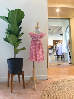 Đầm smock caro đỏ MK063
