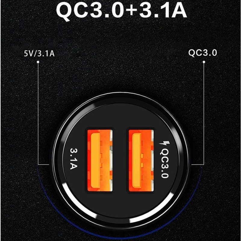 Tẩu Sạc Điện Thoại Nhanh 3.0 5v3a Cho iphone xiaomi Trên Xe Hơi