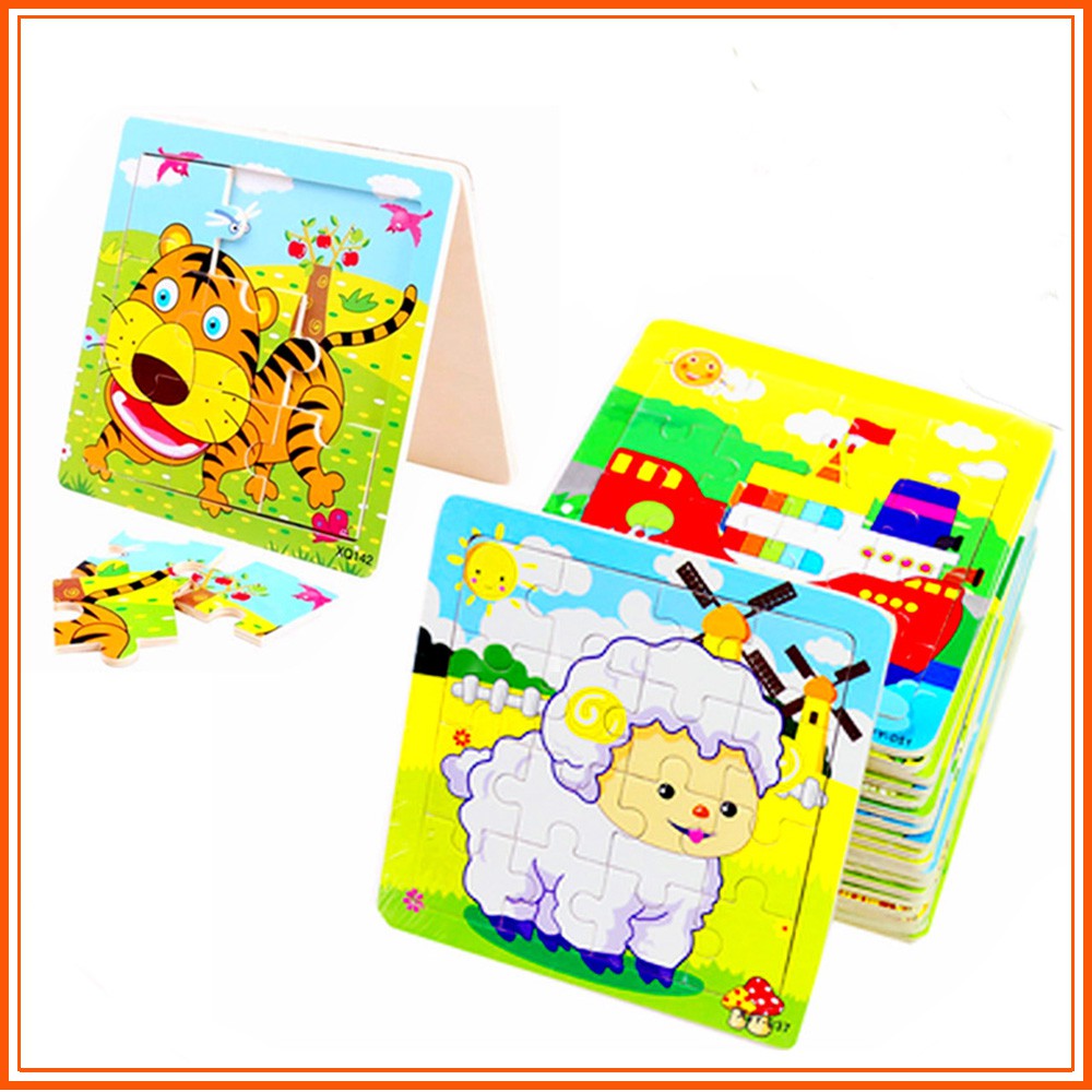 Combo 10 Bộ ghép hình gỗ nhiều mảnh cho bé- Nhiều mẫu