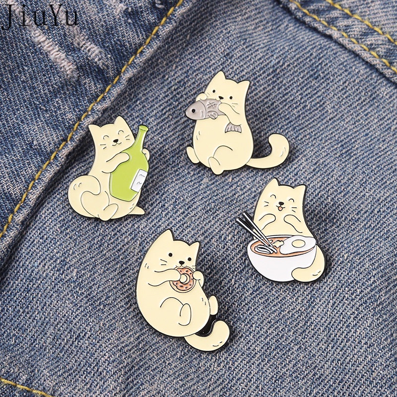 Ghim Cài Áo Hình Mèo Hoạt Hình Dễ Thương