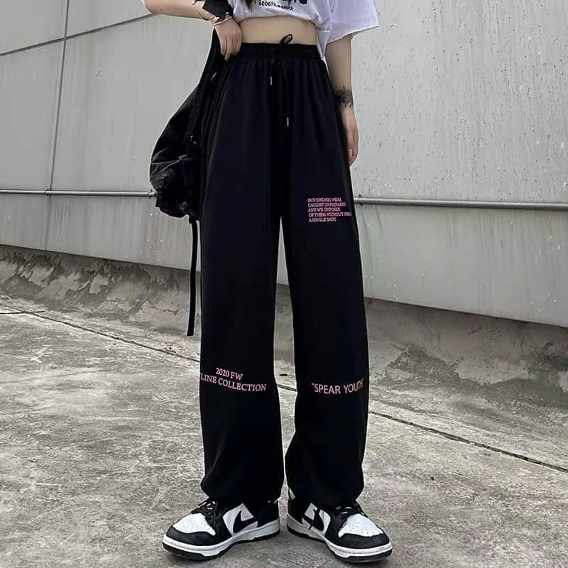 Quần jogger nam nữ , quần có chữ , chốt gấu unisex ulzzang free size dưới 60kg, chất umi siêu đẹp