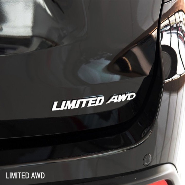 Decal tem chữ AWD dán trang trí ô tô G40108 bằng kim loại inox - HÀNG CÓ SẴN