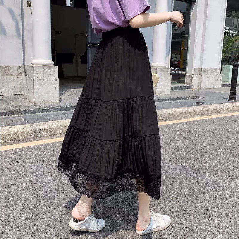 💃 Chân Váy Nữ Phối Ren Váy Vintage Dáng Dài | BigBuy360 - bigbuy360.vn