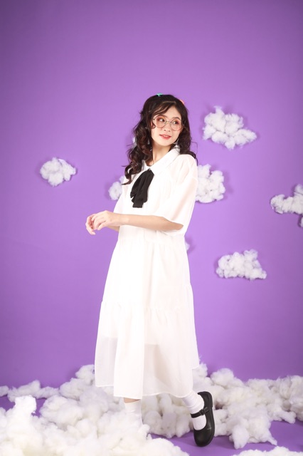 [Mã FATHANG5 giảm 10K đơn 50K] VÁY ĐI HỌC/CHƠI/TIỆC - BOWBLACK DRESS - VÁY CỔ NƠ ĐEN | BigBuy360 - bigbuy360.vn