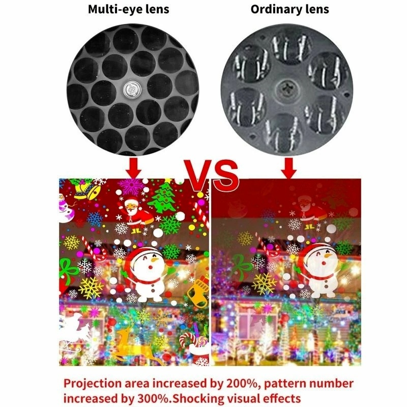 [Hàng Giáng Sinh] Đèn Chiếu Xoay Độ Sáng Cao / Độ Sáng Cao Chống Thấm Nước Hình Ông Già Noel / Người Tuyết Trong Nhà /