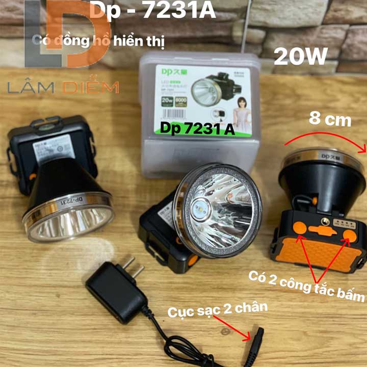 ĐÈN PIN ĐỘI ĐẦU SIÊU SÁNG KÍN NƯỚC DP 7230A - 7231A | BigBuy360 - bigbuy360.vn