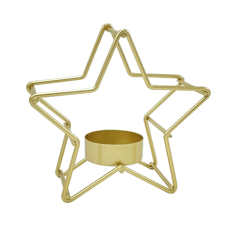 Giá Đỡ Đèn Cầy Bằng Sắt Hình Ngôi Sao Phong Cách Giáng Sinh