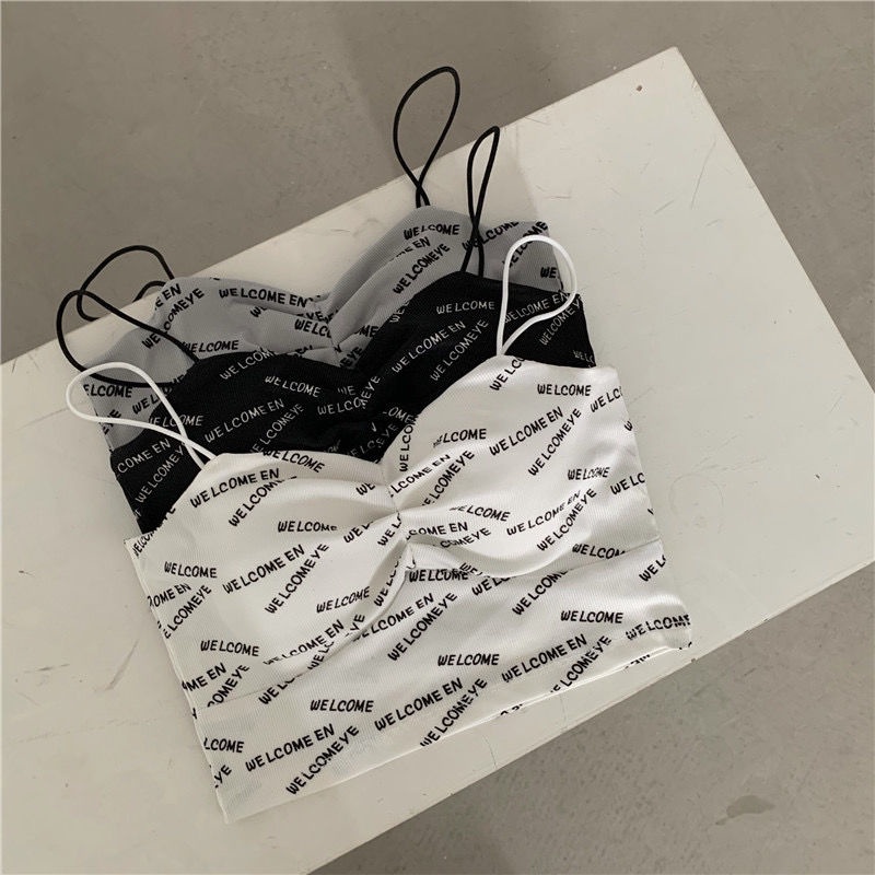 Áo Hai Dây Thể Thao In Chữ Thời Trang Mùa Hè Cho Nữ