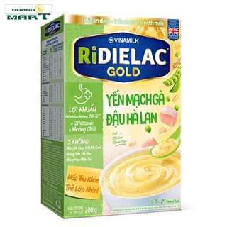 Bột Ăn Dặm Ridielac Gold Yến Mạch Gà Đậu Hà Lan - Hộp Giấy 200G - Nhanhomart