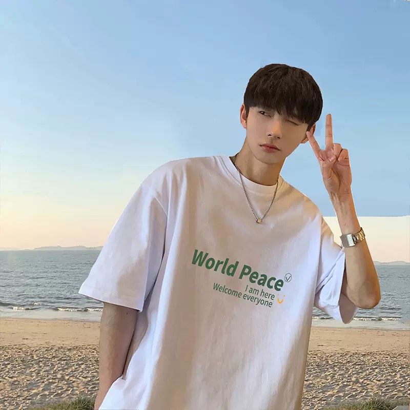 Áo thun tay lỡ unisex World Peace