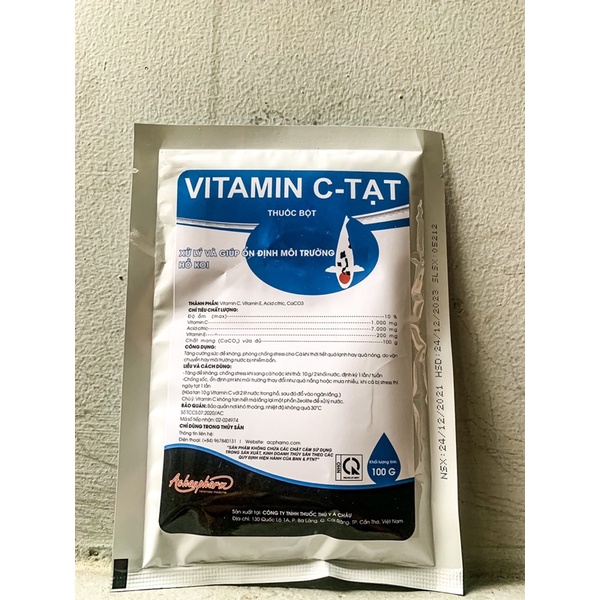 VITAMIN C Dành Cho Cá Cảnh Gói 100gram Phòng Và Giảm Stress Khi Thời Tiết Quá Lạnh Hay Quá Nóng