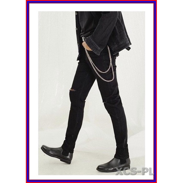 Quần jean nam cao cấp ĐEN RÁCH GỐI siêu đẹp không xù lông, không ra màu, chất giãn tốt rrgoi3-1.235