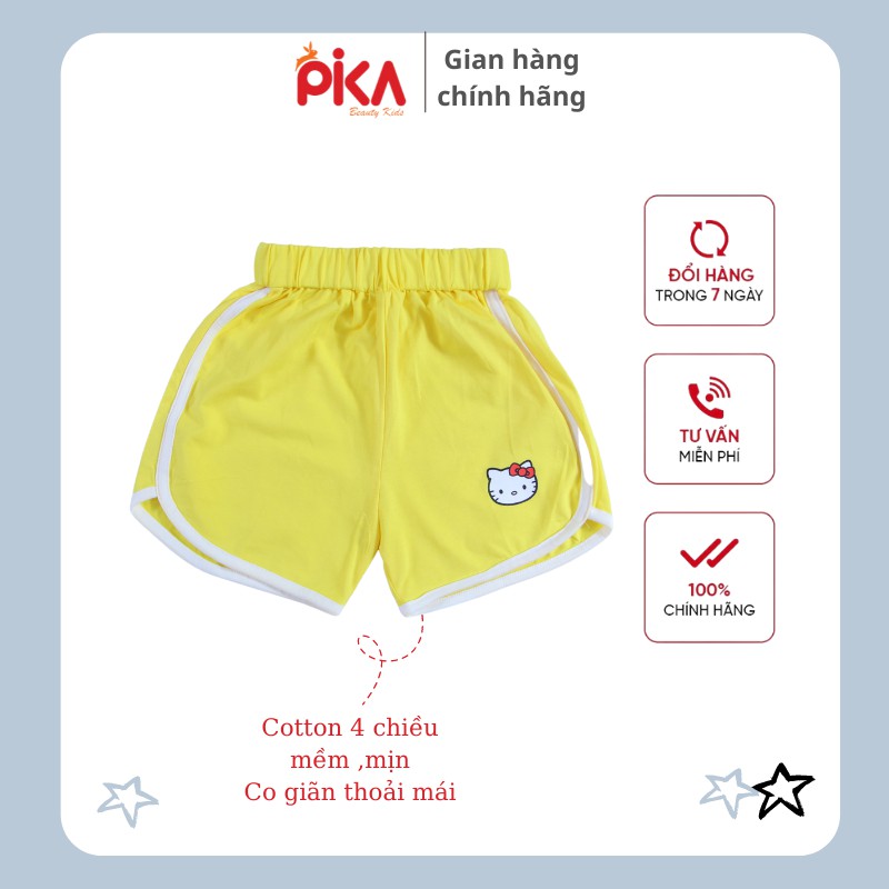 Quần short đùi - PIKA KIDS - chất liệu 100% cotton kiểu dáng khoẻ khoắn - cho bé gái từ 10-33kg