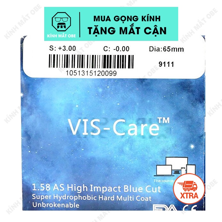 Tròng Kính Cận Viễn Loạn Chemi Chống Tia UV400, Lọc Ánh Sáng Xanh, Tròng Cao Cấp Essilor