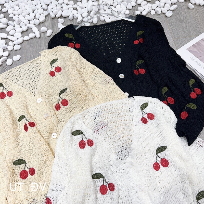 Áo khoác len mỏng cherry