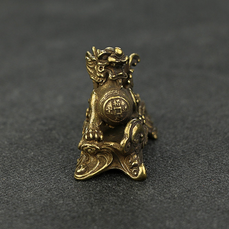 Tượng hình rồng cung hoàng đạo bằng đồng phong cách trung hoa kích thước nhỏ nhắn may mắn