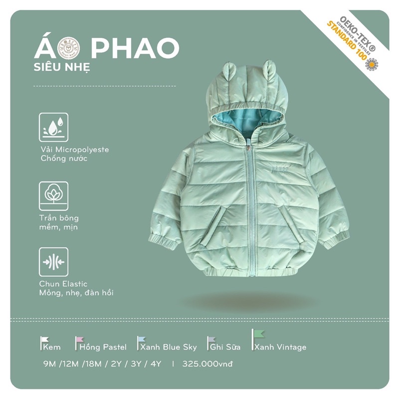 Hrnee ! Áo phao trần bông siêu nhẹ cho các bé yêu!