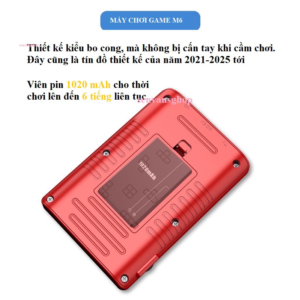 Máy Chơi Game Cầm Tay M6 tích hợp 500 trò chơi kinh điển Clasic - 8 bít - màn hình 3inch - senvangshop | BigBuy360 - bigbuy360.vn