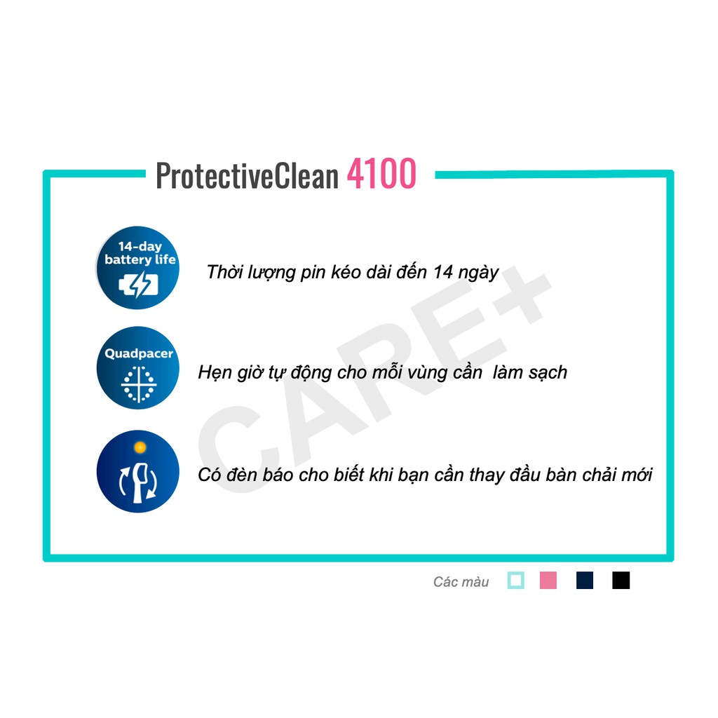 Bàn chải điện 𝐏𝐡𝐢𝐥𝐢𝐩𝐬 𝐒𝐨𝐧𝐢𝐜𝐚𝐫𝐞 ProtectiveClean 𝟒𝟏𝟎𝟎