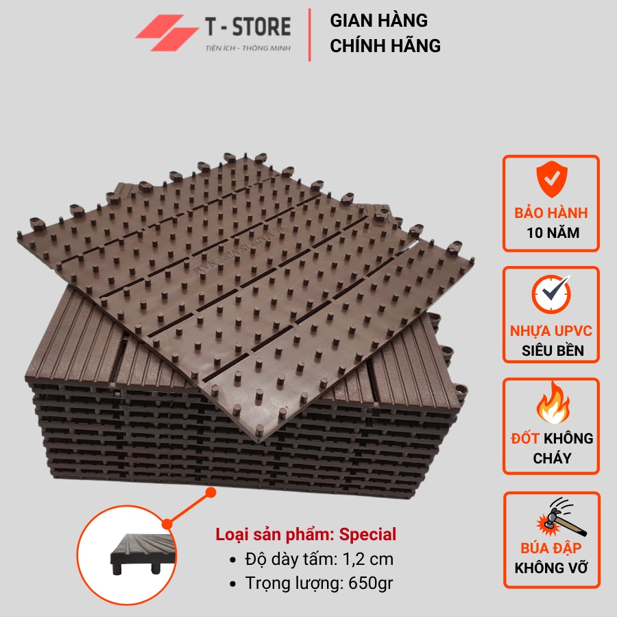 Combo 11 Tấm Lót Sàn Special Ban Công/ Bể Bơi/ Nhà Vệ Sinh, Vỉ Nhựa Thoát Nước, Thảm Nhựa Lót Sàn Chống Trượt